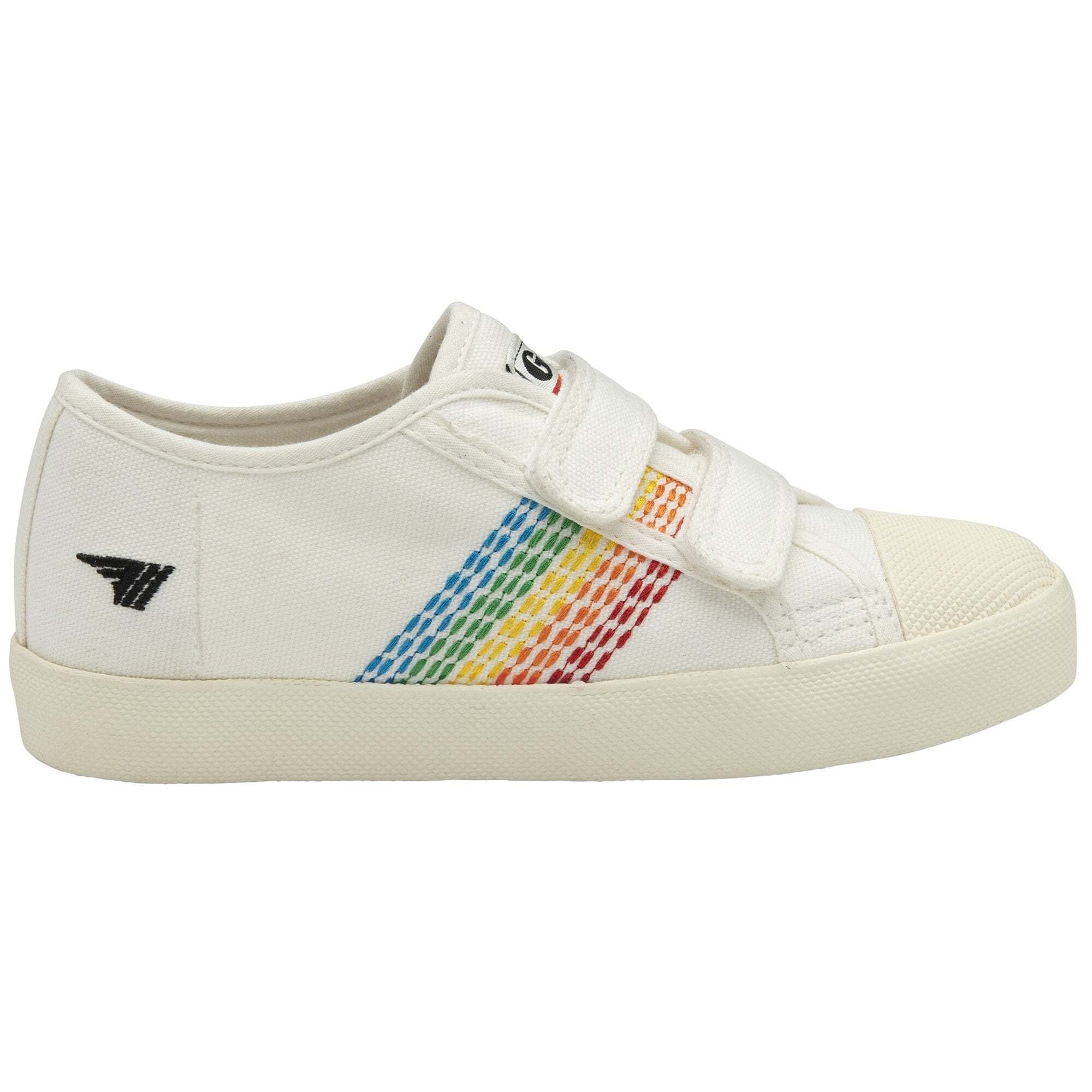 Gola Coaster Rainbow Stitch Strap Sneaker, Off White/Multi, 12 UK Child