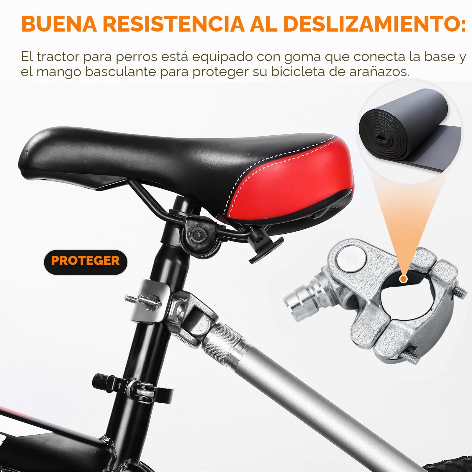 Correa para Perros Bicicleta - Correa Perro Bicicleta Se Puede Girar 180°, Fuerte Absorción de Impactos | Ajustable | Extraíble/Entrenamiento Jogging/Montar en Bicicleta