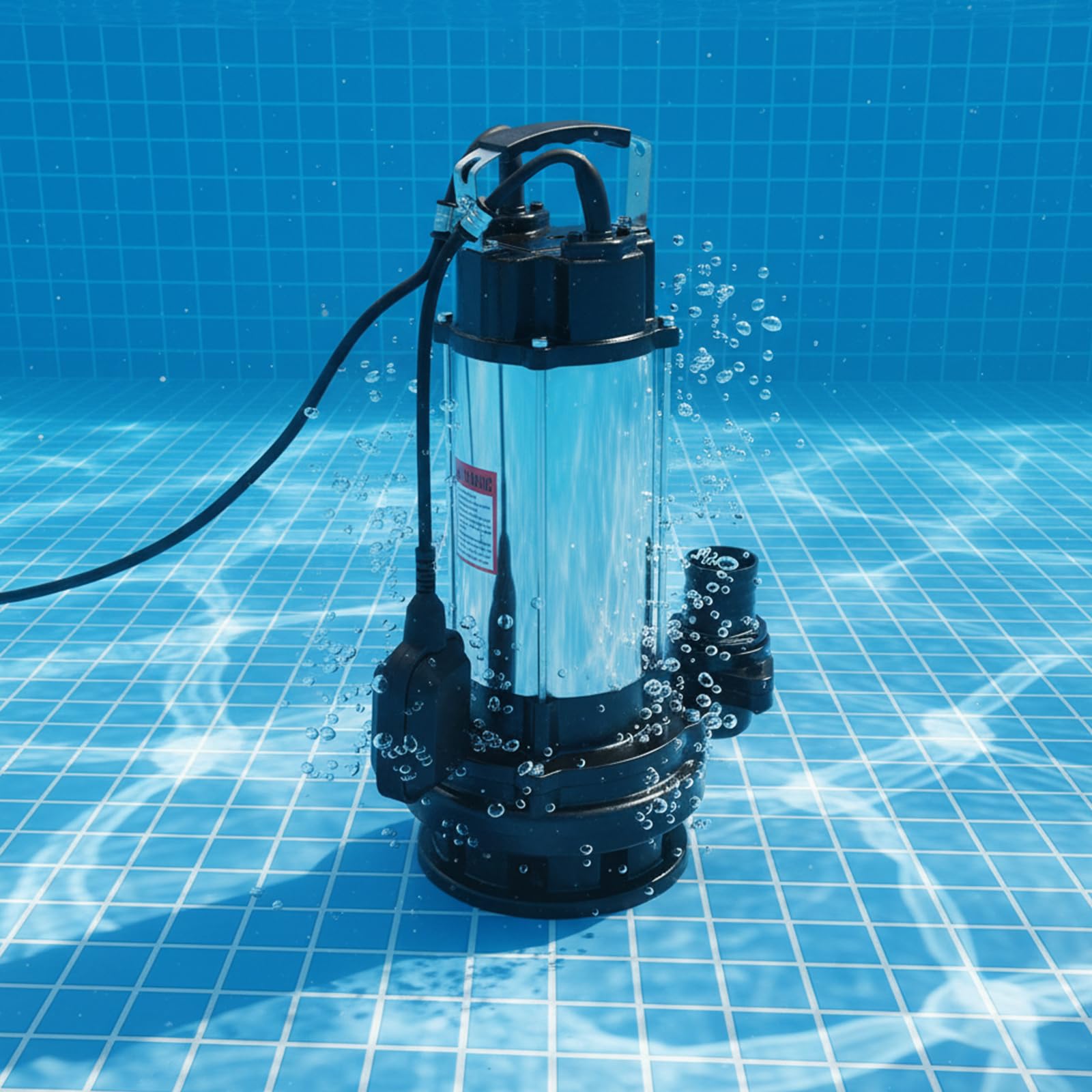 Bomba sumergible de acero inoxidable 2200 W – Bomba de aguas residuales con interruptor de flotador, bomba de agua sumergible para sótano, jardín y piscina, 26 m³/h de caudal de 25 m de altura
