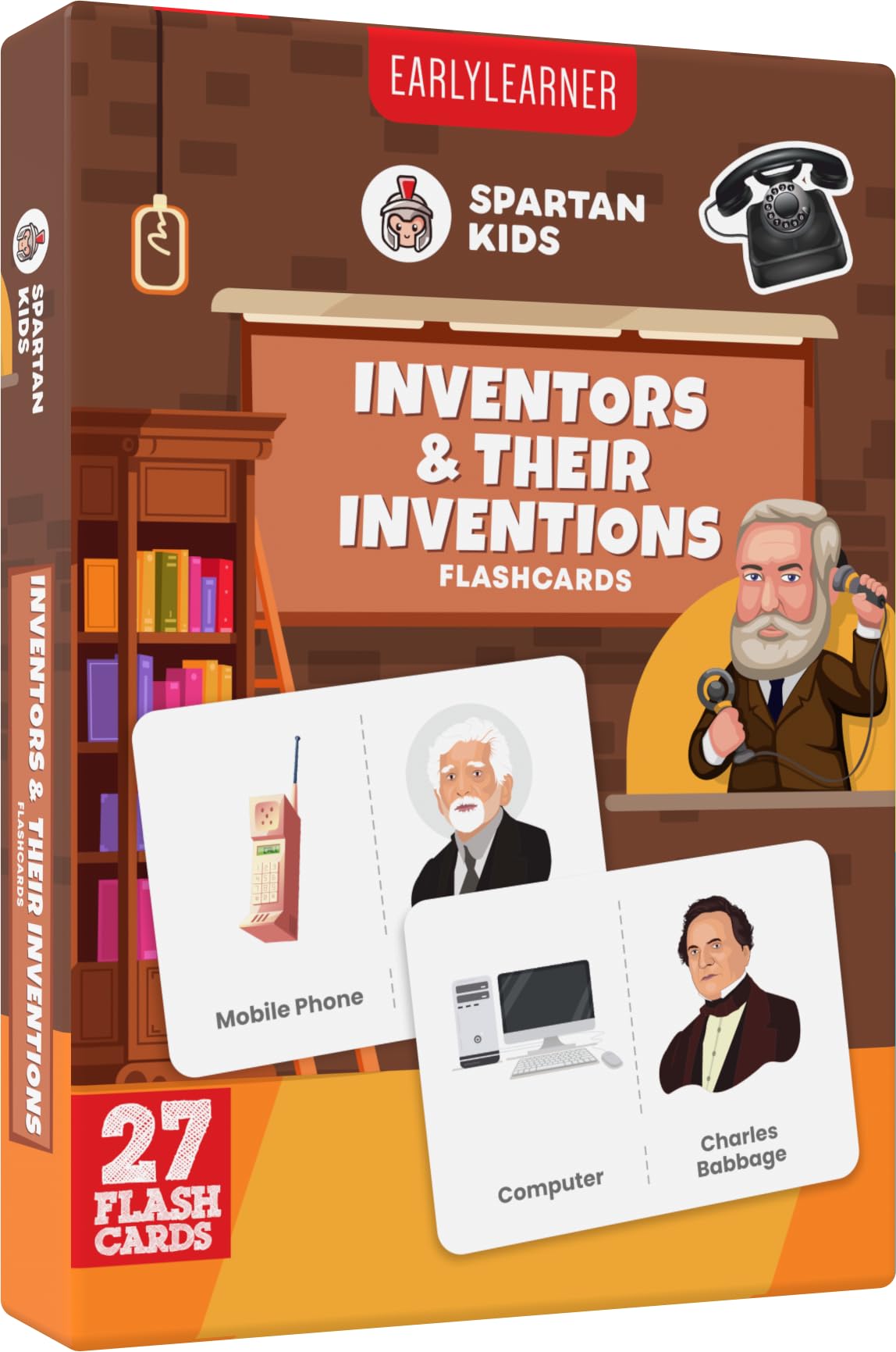 SPARTAN KIDS Inventors & Their Inventions Flash Cards for Kids | 27 Early Learning Language_Skills Flash Cards Easy & Fun Way of Learning 1 Year to 6 Years Babies