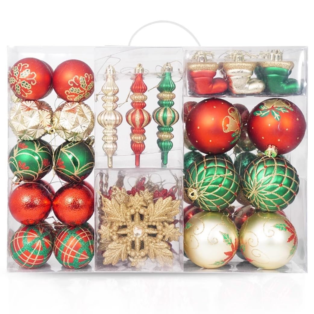Decorazioni Natalizie Ornamento di Palla Natale da 100 Pezzi, Ornamenti Appendere in Plastica Infrangibile per La Decorazione della Festa Nuziale Dell'albero Palline Natale(B)