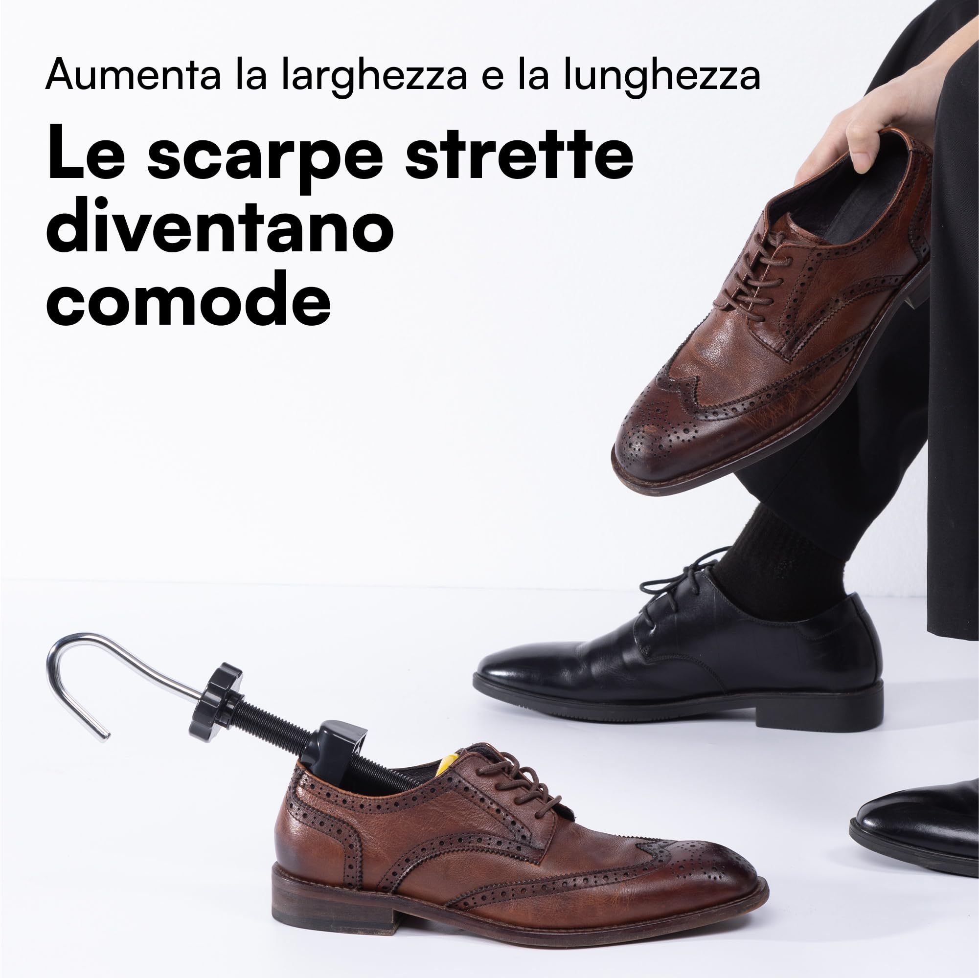 H&S Set tendiscarpe per scarpe da uomo - Estendiscarpe e allargatore - Tendiscarpe per borsite - Cura delle scarpe - Scarpe