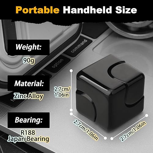 Miniatura 4 de Infinity Cube Fidget Spinner Toy para niños y adultos, bloque de metal Fidget Spinner Focus 2 en 1 Spinning para aliviar el estrés, mini artilugio,