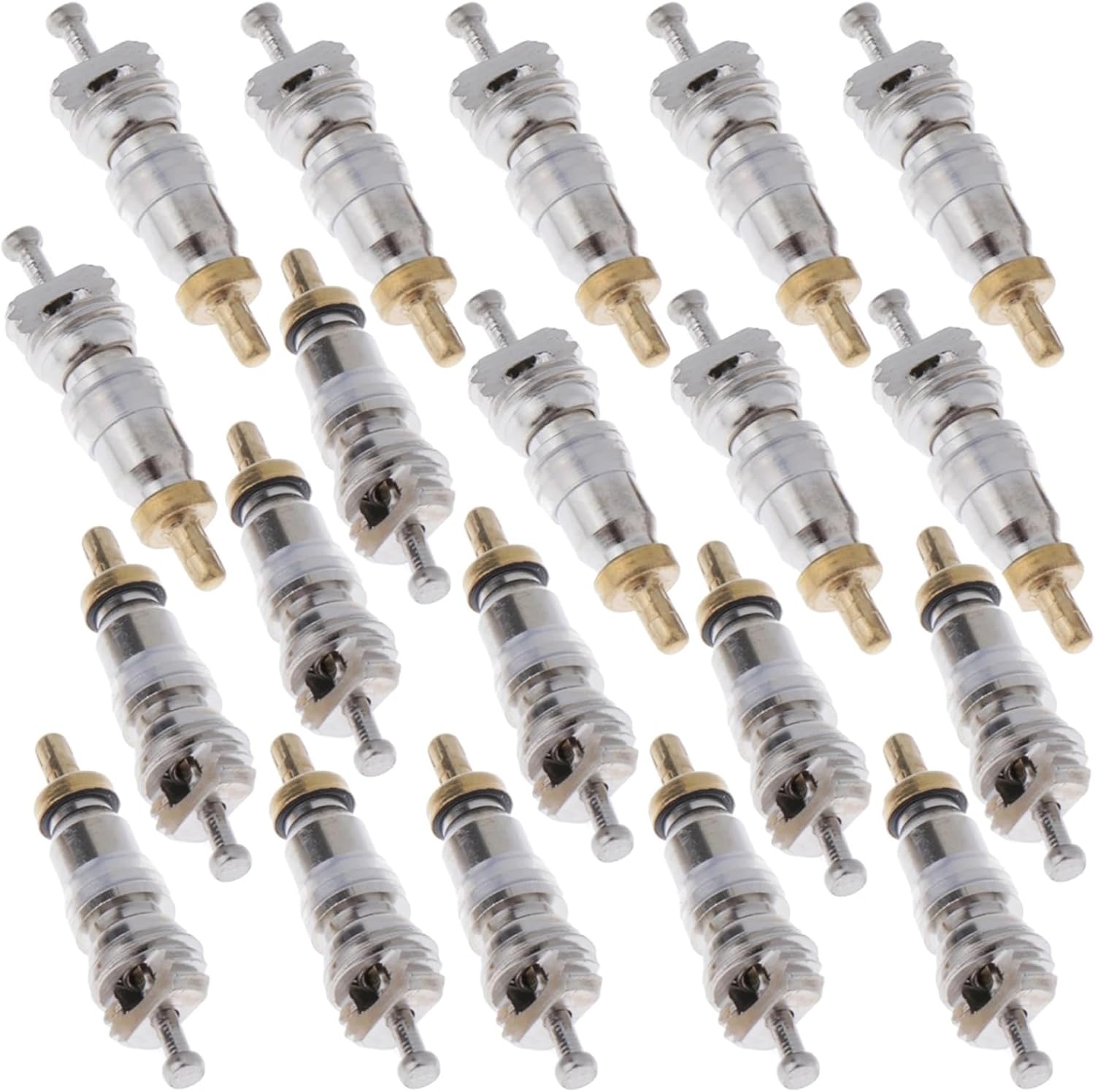 20 Pack Valve Core Replacement Copper High Pressure R22 R32 R410A Schrader Valve Stem Cores for A/C Split Unit Air Conditioner HVAC Heat System Car Automotive Compressor Refrigerator Fridge