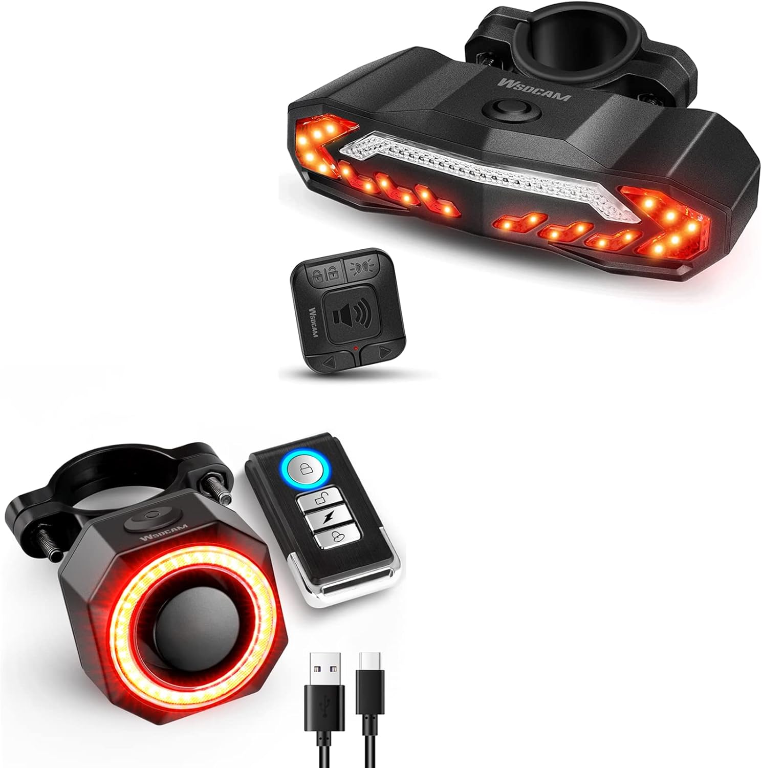 WSDCAM Smart Bike Turn Signals Alarm & Bike Tail Light