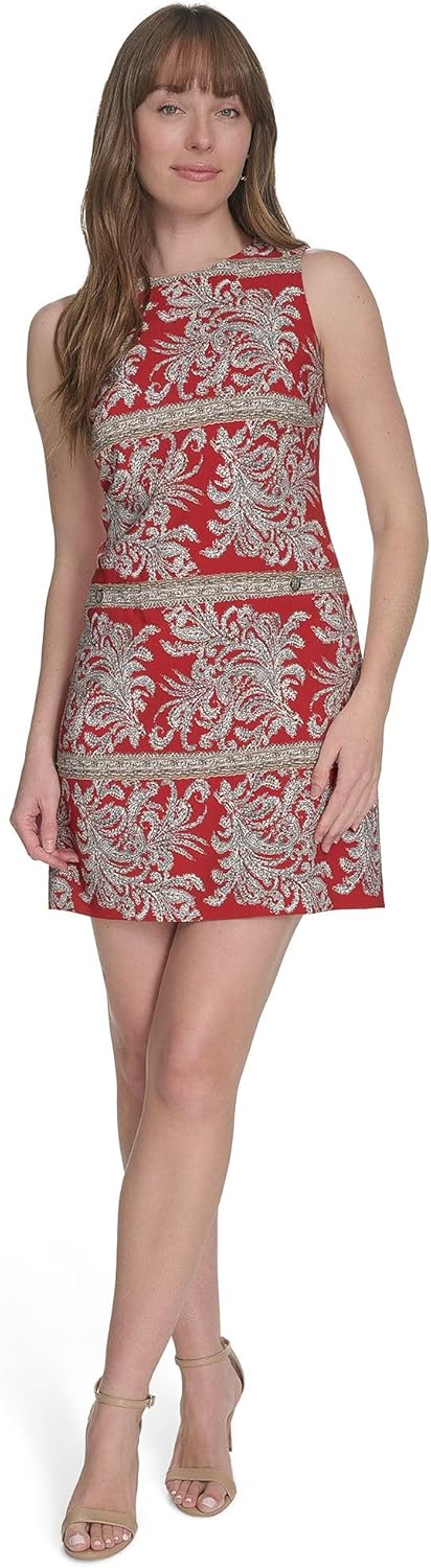 Tommy Hilfiger Womens Sleevless Pocket Salon Stretch Shift Dress