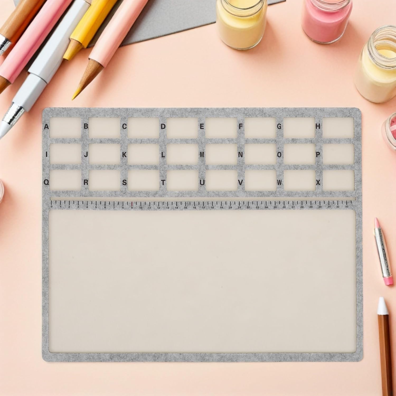 OSALADI Jewelry Making Tray for Beads and Bead Board with Scale, Large Beading Tray Mat for Bracelet and Necklace Design, Portable DIY Jewelry Craft Tool for Beginners and Hobbyists