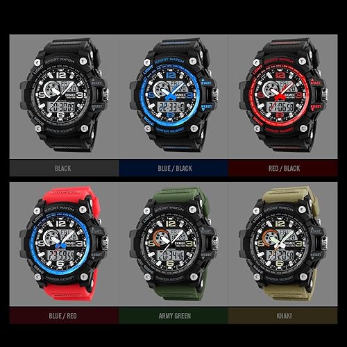 Miniatura 3 de SKMEI Men's Digital Sports Watch, 50M Waterproof Military Watches LED Screen Large Face Stopwatch Alarm Wristwatch