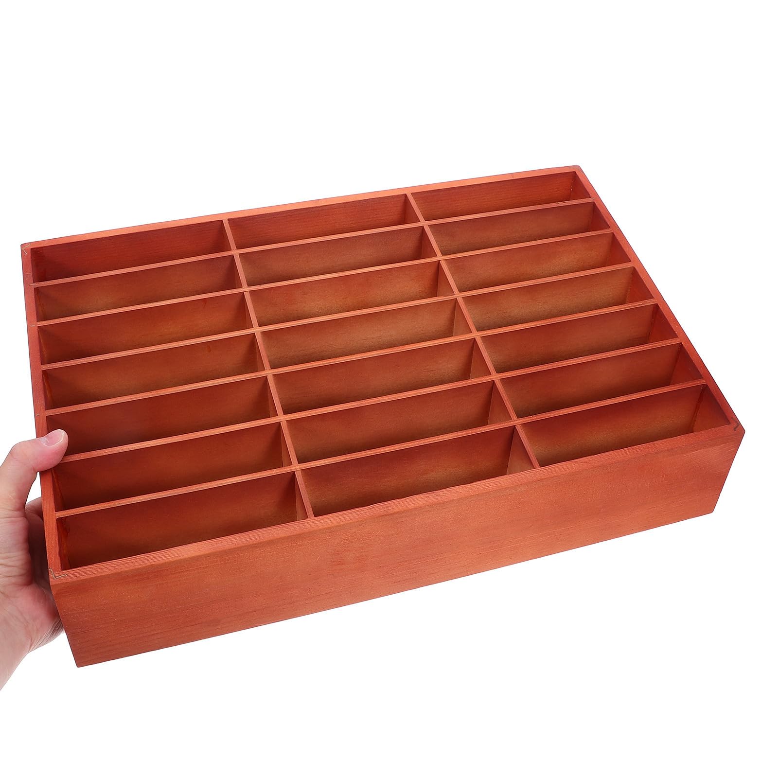 Scatola Porta Cellulare in Legno da Scrivania 21 Slot | Organizzatore per Ufficio e Sala Riunioni, Gestione Efficiente del Tavolo, Marrone