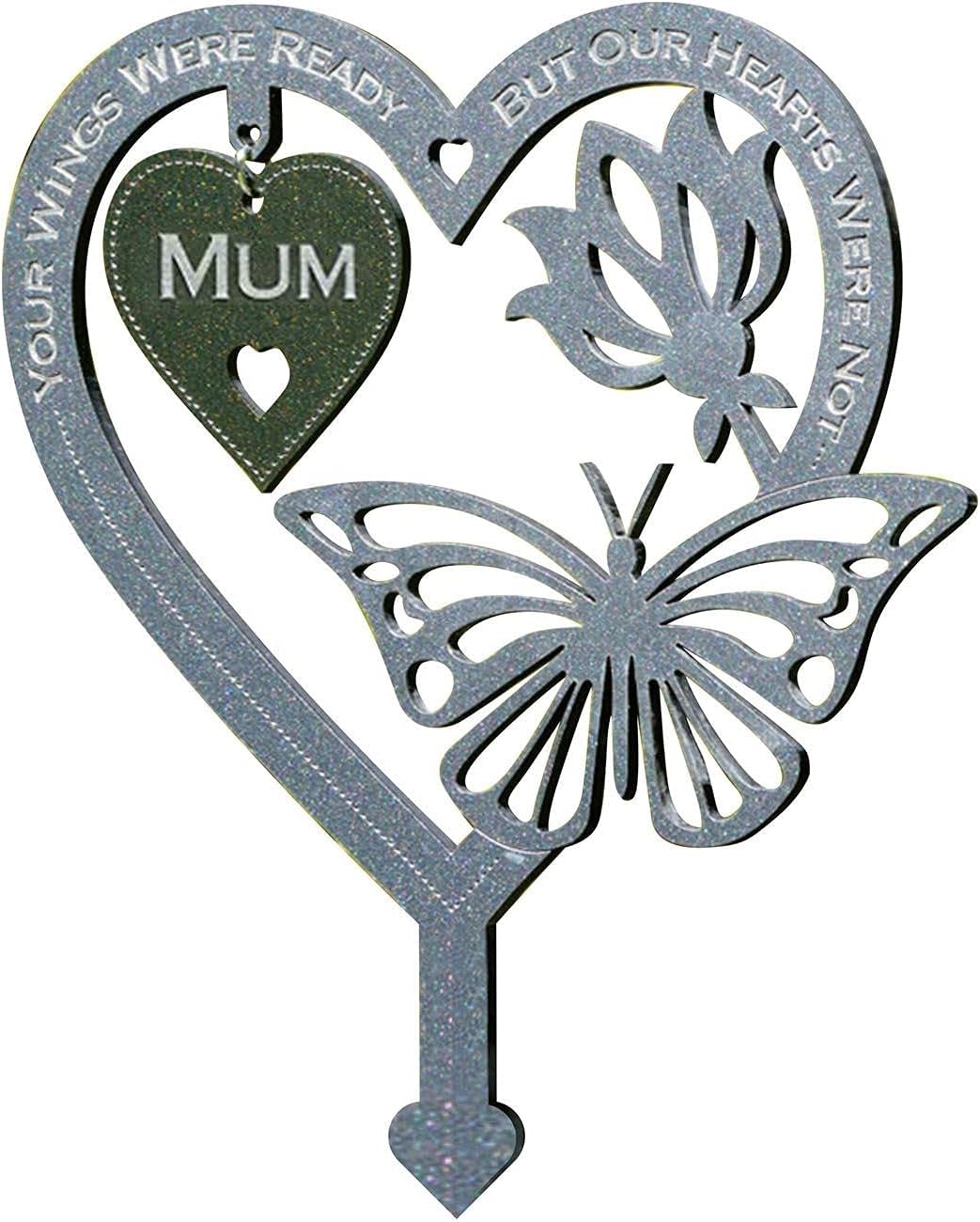 1pcs Garden Memorial Plaque Weatherproof Butterfly Ornament Your Wing Were Ready, But Our Heart Were Not For Mom, Dad, Best Friend, Husband, Memorial Gift