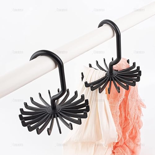 Miniatura 5 de AUEAR, Paquete de 8 colgadores giratorios de 360 grados, 20 ganchos, lazos de plástico giratorios para mujeres y hombres, suministros para el hogar