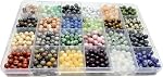 960Pcs 6mm Natural Gemstone Beads,1mm Hole Adult Jewelry Craft