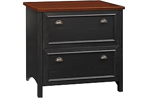 Bush Furniture Fairview 2 Drawer Wood Lateral File Cabinet with Shelf for Home or Office