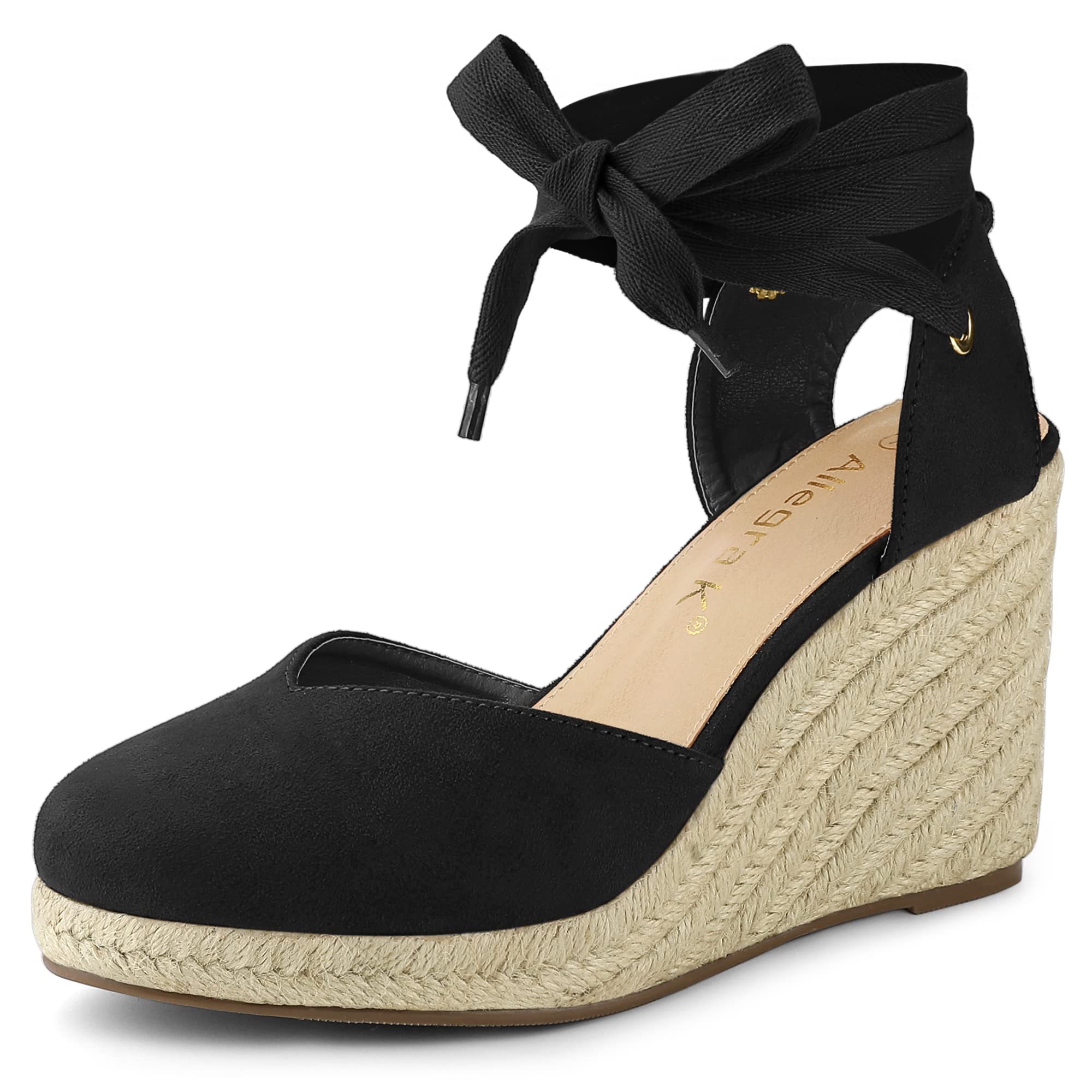– Women's Closed Toe Espadrilles Wedges Tie Up Wedge Sandals