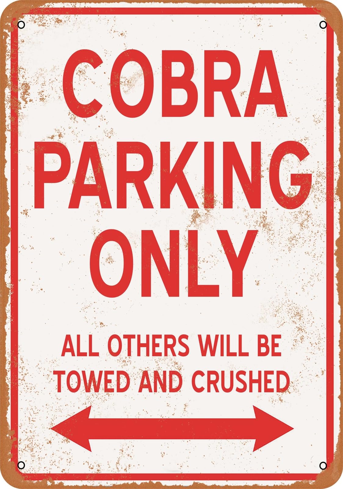 Metal Sign - COBRA PARKING ONLY - Vintage Look home decor