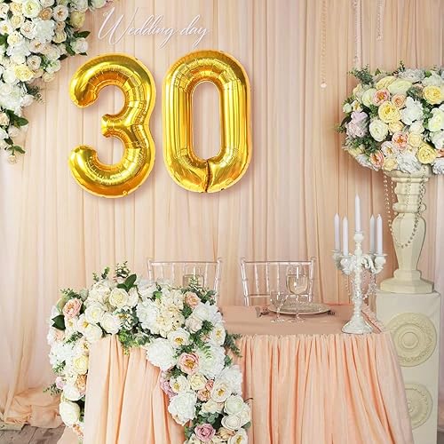 Miniatura 6 de Globos de número 30 de 40 pulgadas, globos de cumpleaños de 30 años, decoraciones doradas de 30 cumpleaños para mujeres, él y ella, globos gigantes