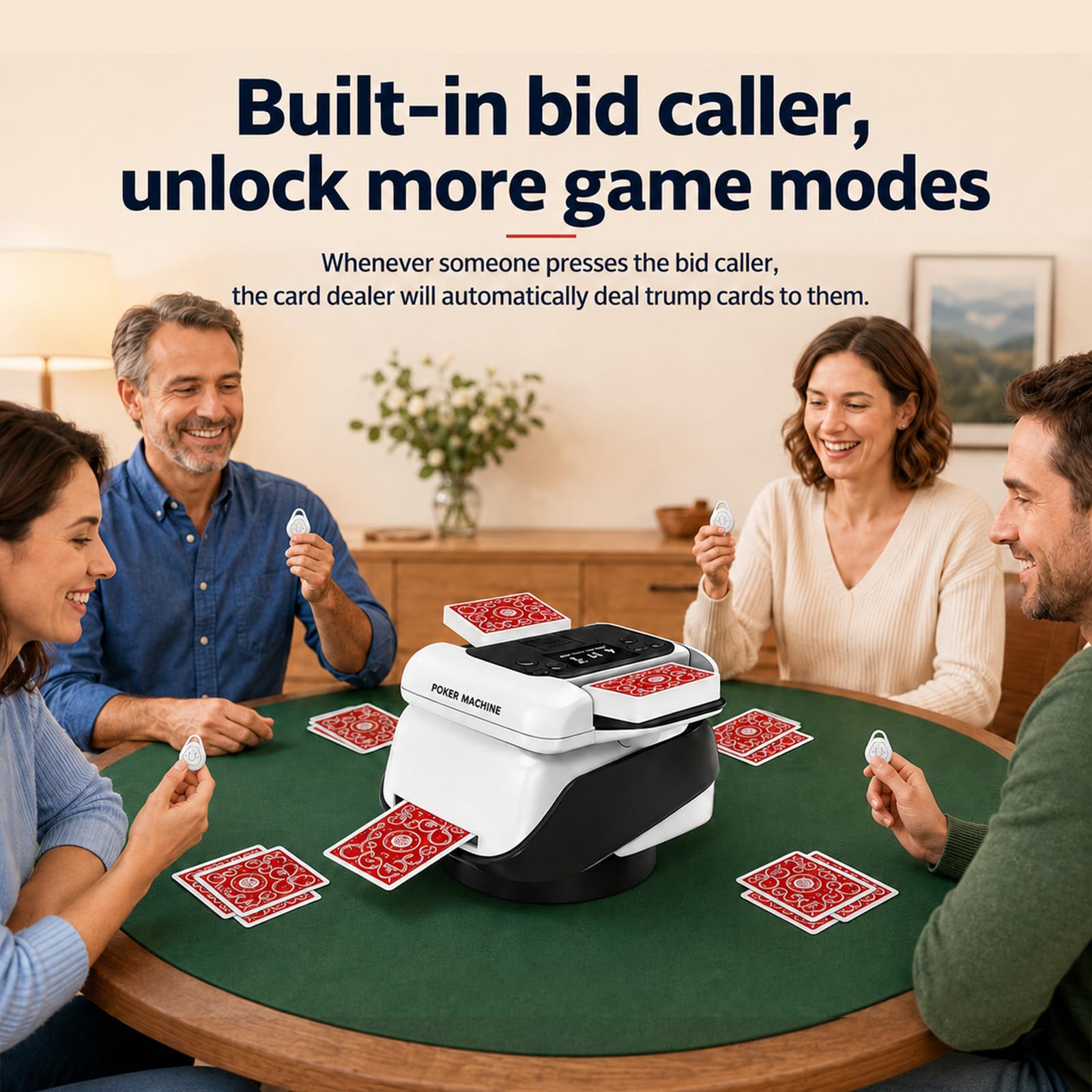 Miscelatore e distributore automatico di carte 2 in 1, rotazione a 360° per 1-2 mazzi, con 4 telecomandi, miscelatore elettrico per 2-12 giocatori, ricaricabile, silenzioso, ideale per il poker