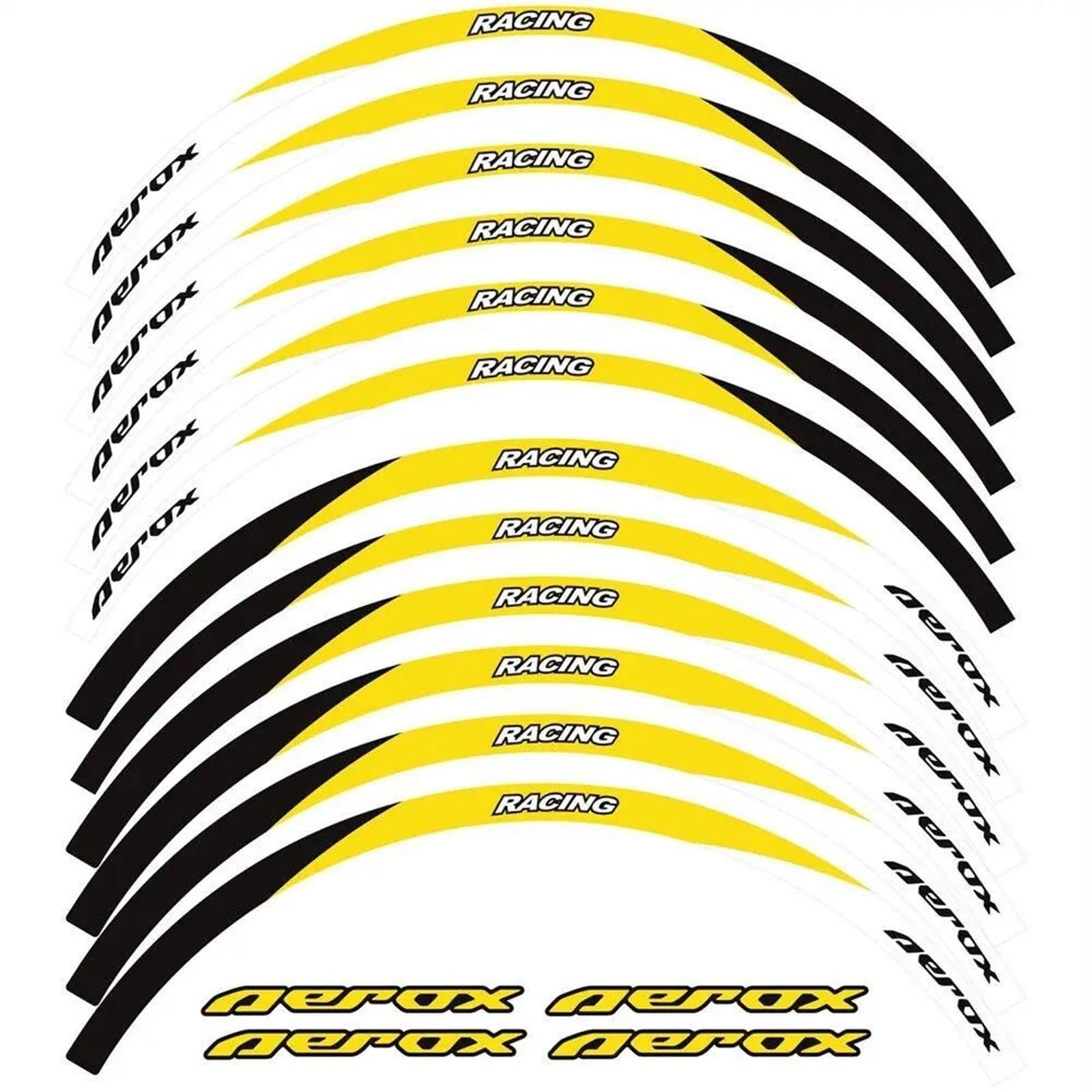 Motorcycle Wheel Sticker Reflective Decal Rim Waterproof for Yamaha NVX155 for Aerox 155(Color16)