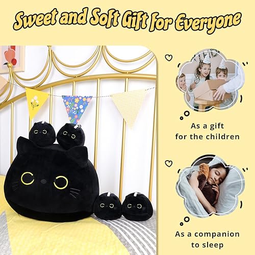 Miniatura 6 de Alayger Almohada de ajolote de peluche para mamá con 4 bebés de axolotles, súper suave, almohada kawaii para abrazar, regalo para ropa de cama de