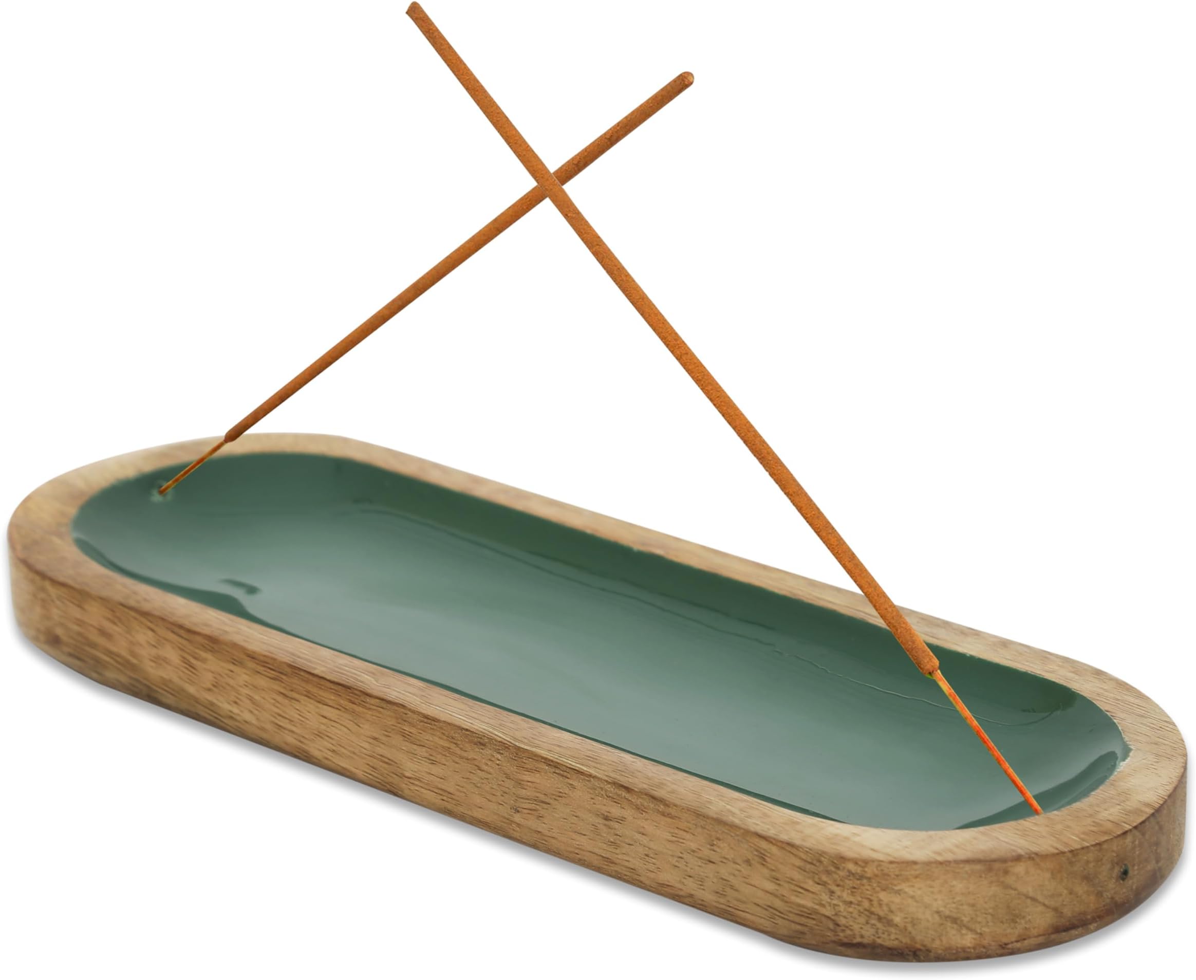 EDHAS Mango Wood Modern Incense Ash Catcher, Incense Stick Holder for Home Décor