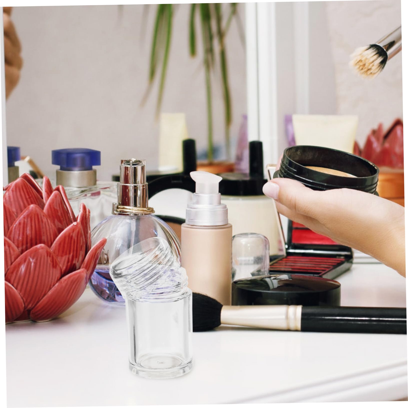 Beavorty 5 Sätze 5 Ml Flasche Für Losen Puder Mit Netz Make Up Spenderflasche Spender Lose Behälter Spüle Hautpflegeflaschen Leerer Behälter Entleerung Von Spülmittel 12 Stück * 5