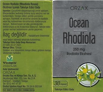 Orzax Ocean Rhodiola Kapsül 250mg 30 Kapsül (2 paketi)