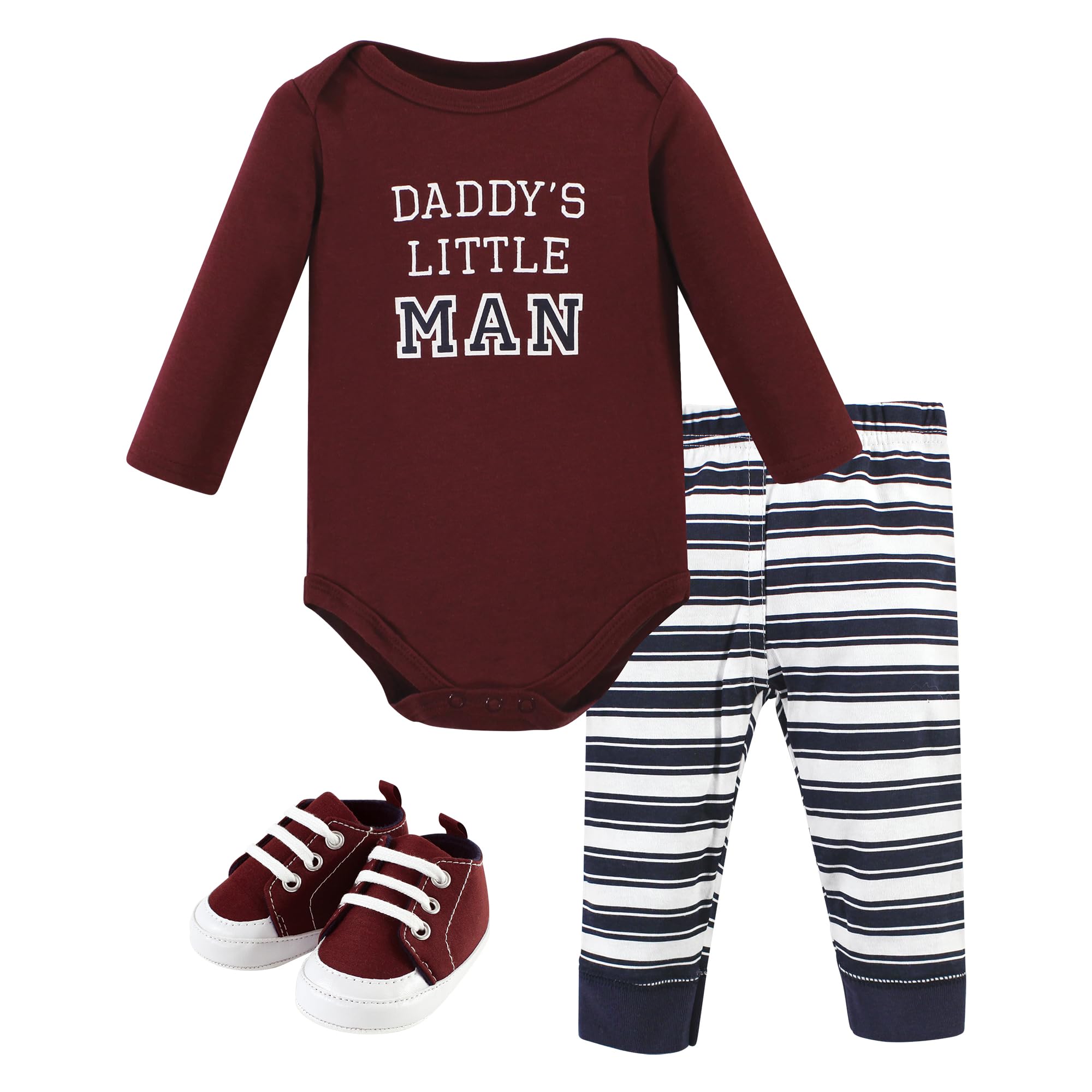 Hudson Baby Unisex Baby Cotton Bodysuit, Pant and Shoe Set