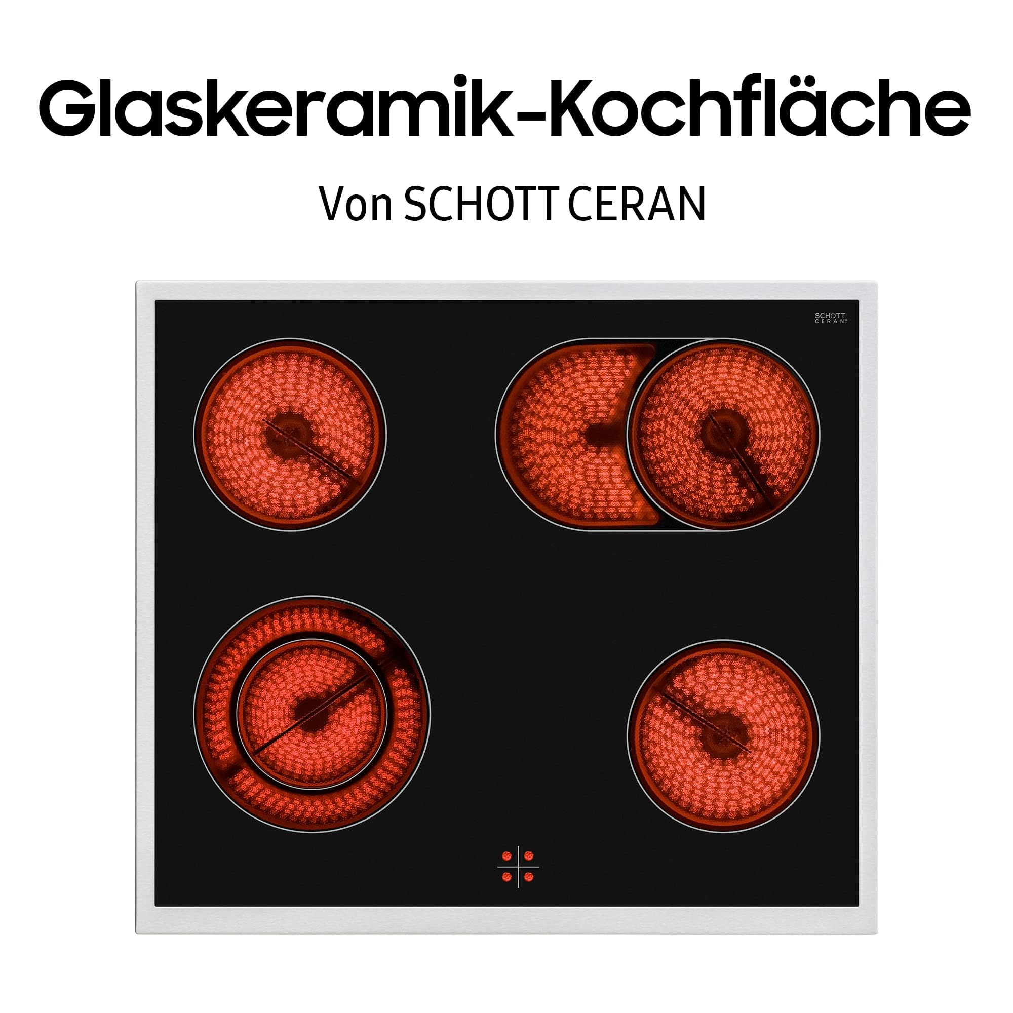 Samsung Herdset F-NB69R3301RS Ceranfeld Einbaubackofen 69ℓ versenkbare Knebel Glaskeramik Kochfläche