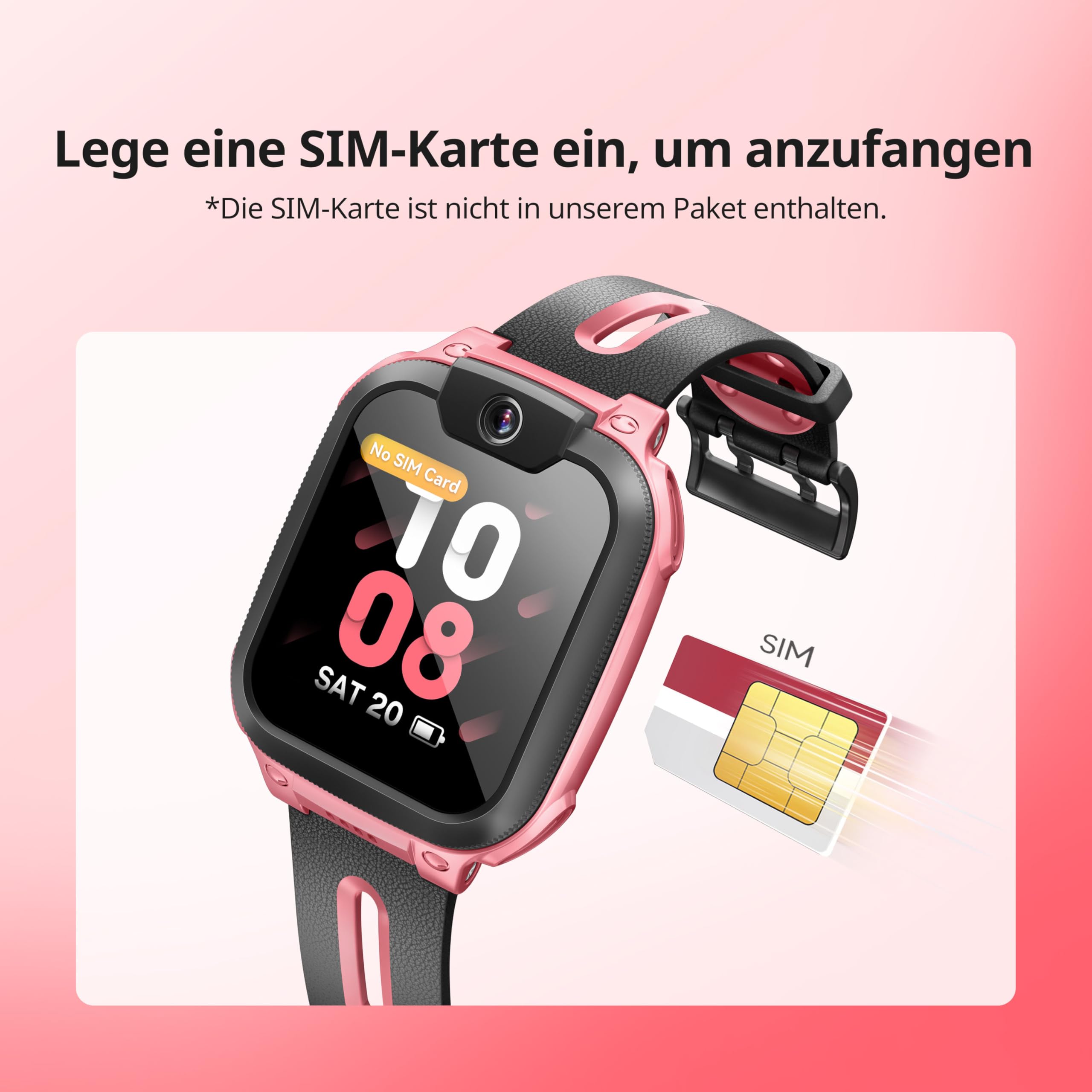 imoo Watch Phone Z1 Kids Smart Watch, 4G Kids Smartwatch Telefono con video e telefonata di lunga durata, orologio GPS per bambini con localizzazione in tempo reale & IPX8 resistenza all'acqua (rosa)