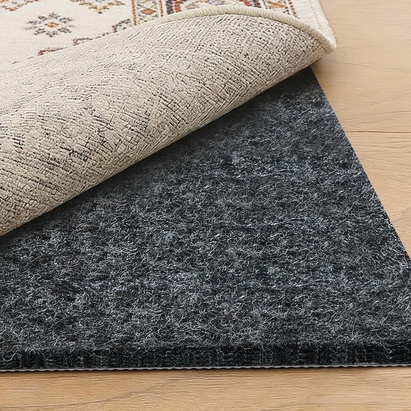 2x3 Ft Non Slip Rug Pad, Dual Surface Felt and Rubber Gripper Backing, 1/4 inch Thick Carpet Liner for Hardwood Floors, Under Area Rug Protective Cushioned Pads, Keep Rugs Safe and in Place