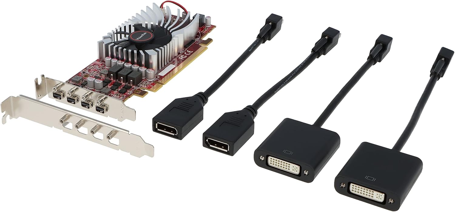VisionTek AMD Radeon RX 550 2GB GDDR5 Low Profile Small Form Factor Video Graphics Card for PC ITX SFF HTPC 128-Bit DirectX 12, 50W Bus Power, PCI Express 3.0 x8, 4X Mini DisplayPort