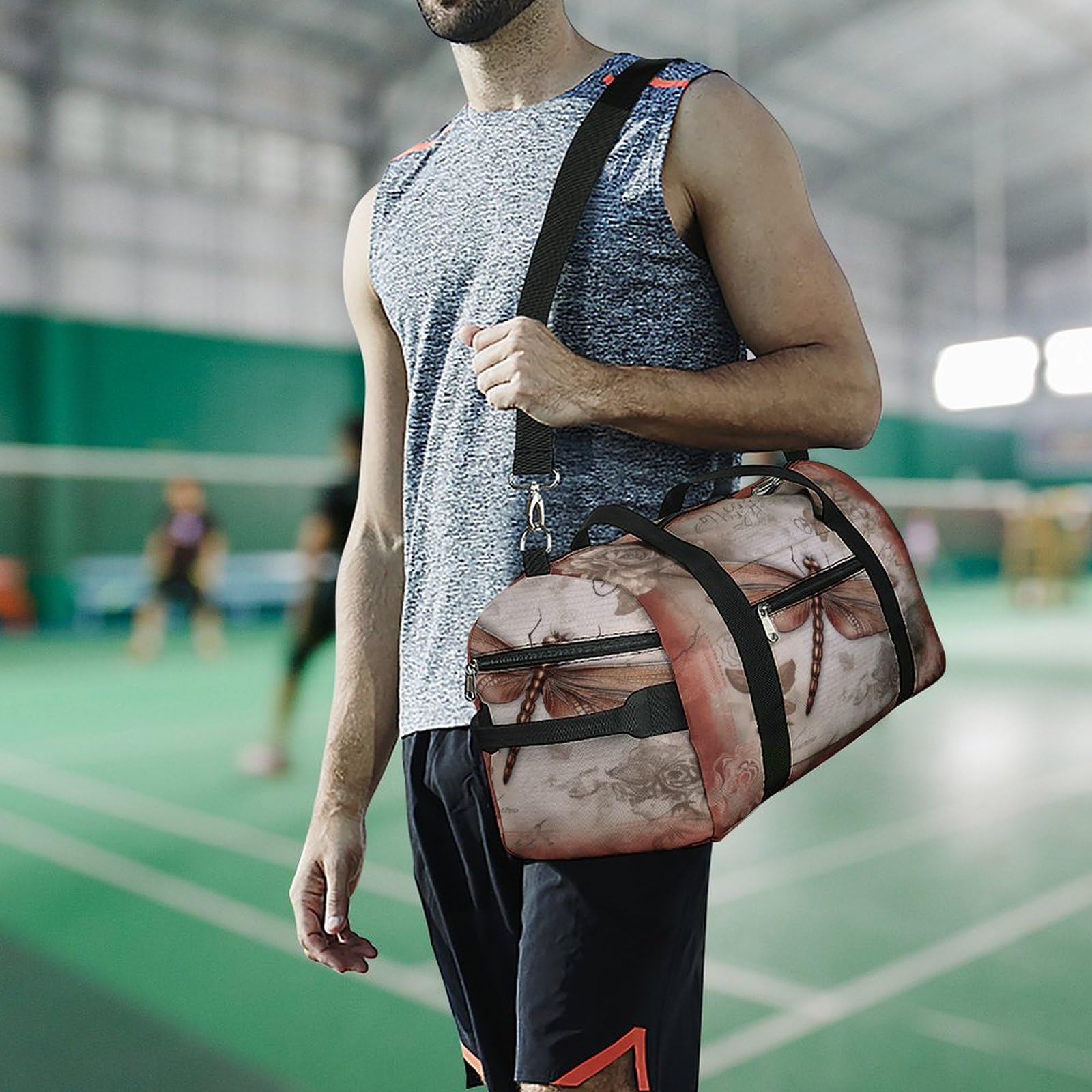 Turnbeutel Libelle Biene Turnbeutel für Damen Herren Rucksack Turnbeutel mit Schuhfach Wiederverwendbar Turnbeutel Mini Turnbeutel Libelle Biene, One Size, Libellen-Biene, Einheitsgröße