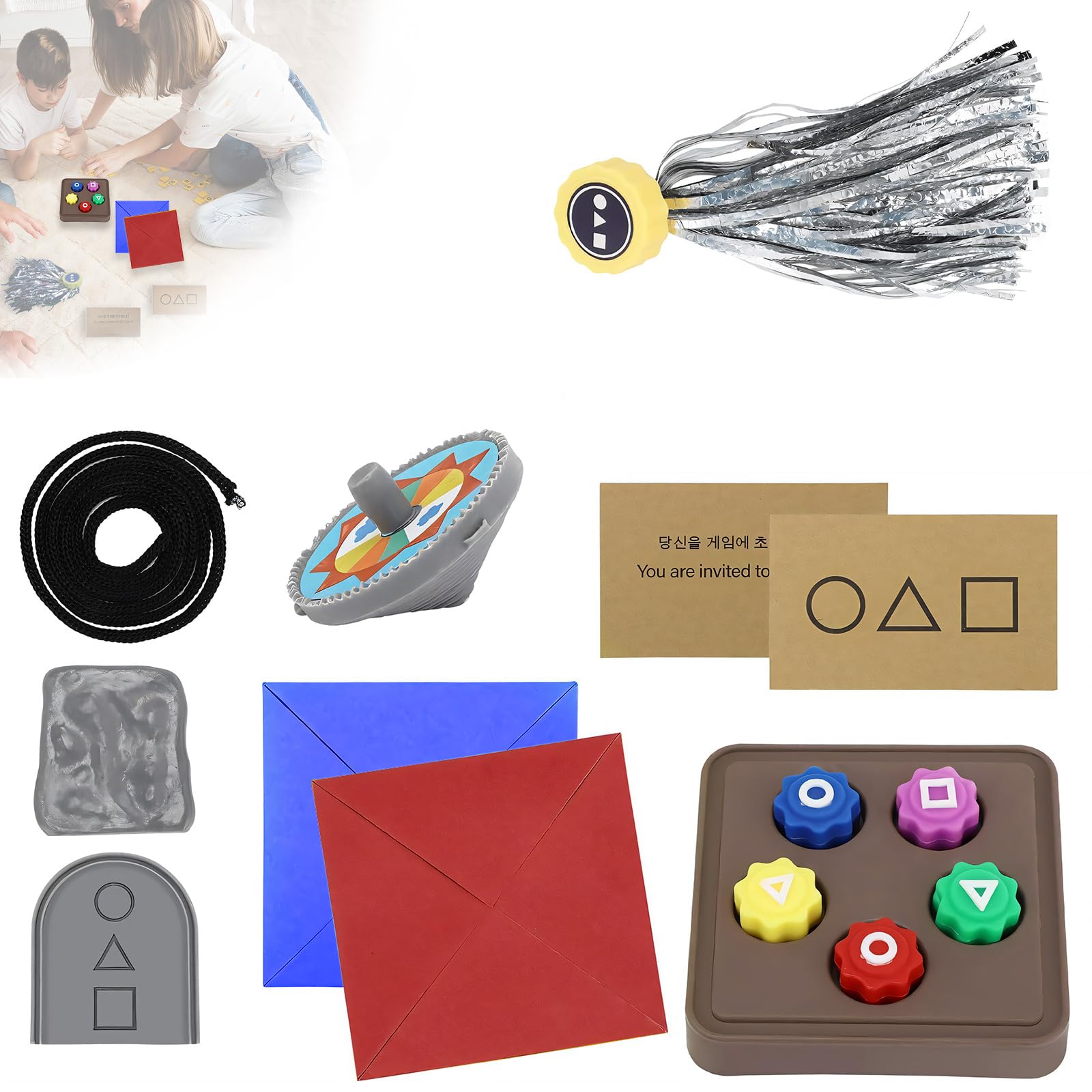 Gonggi Korean Game?Korean Folk Game Set?Gong-gi, Biseokchigi?DDAKJI, Jebi chagi?Paeng-y, Family Party Game?Birthday Gift(1 Set)