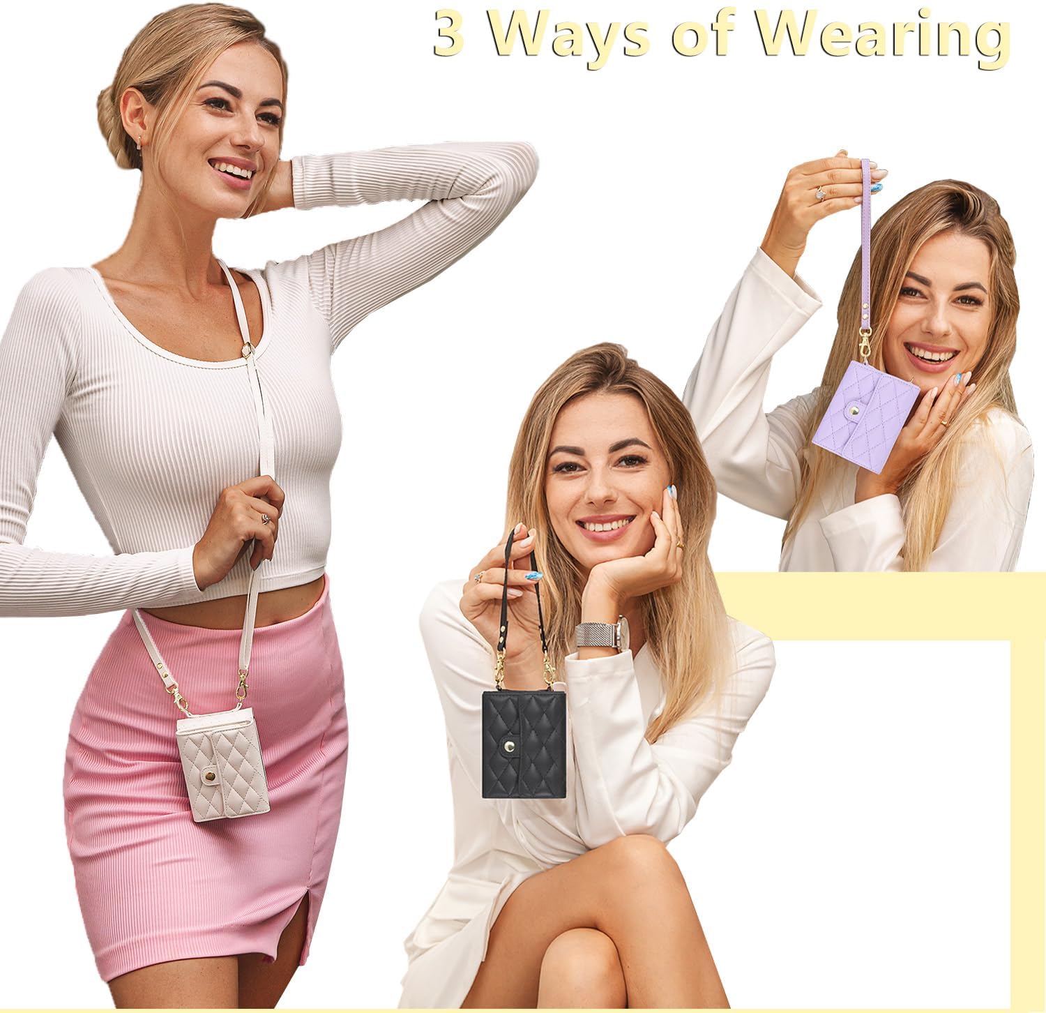 for Samsung Galaxy Z Flip 6 Accordion Crossbody Wallet Case, 4 Card Slots, RFID Blocking, and Adjustable Strap - Stylish and Versatile Accessory for The Modern Chic Woman (White)