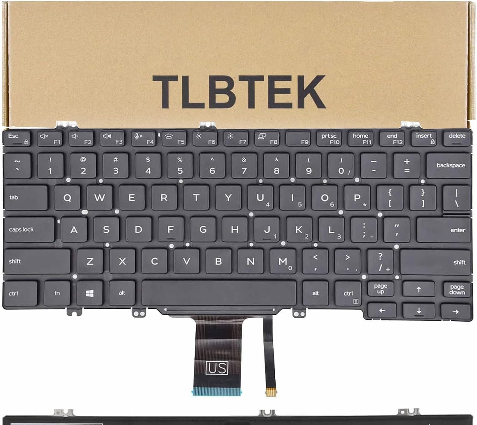 Backlight Keyboard Replacement Compatible with Dell Latitude 5280 5288 5289 5290 7280 7290 7380 7389 7390 E5280 E5288 E5289 E5290 E7280 E7290 E7380 E7389 E7390 Series Laptop
