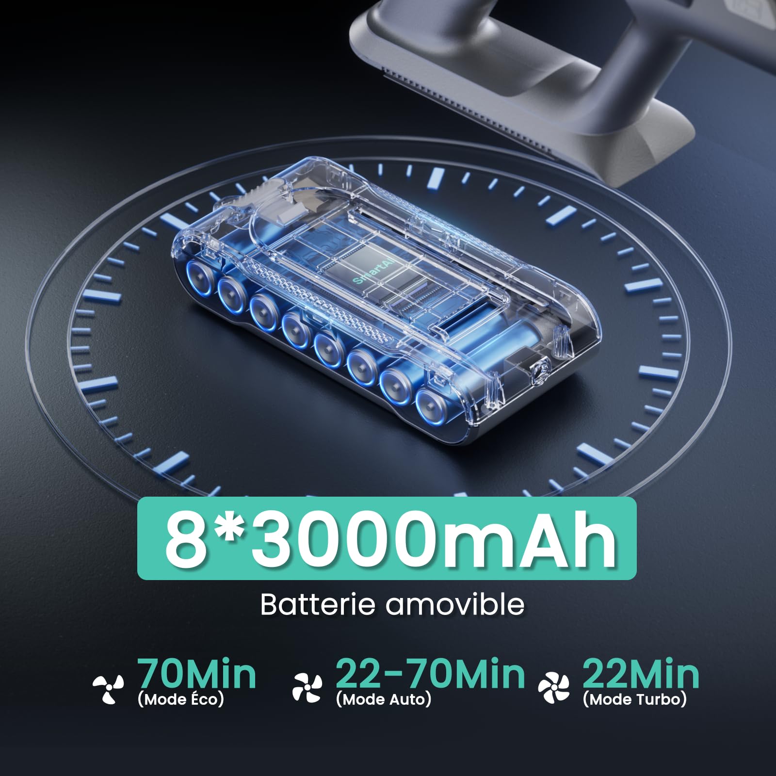 V5 Aspirateur Balai sans Fil, 55Kpa/600W/80Mins Aspirateur sans Fil Puissant, Autoportant Aspirateur Balai, Autonomie Ultra-Longue pour Tapis, Sols Durs, Poils d'animaux