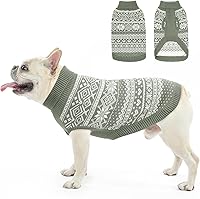 Vista 16 de HOMIMP Suéter de rombos para perros - Ropa cálida de invierno para cachorros, abrigo suave, suéter feo para perros pequeños, medianos y grandes, Azul