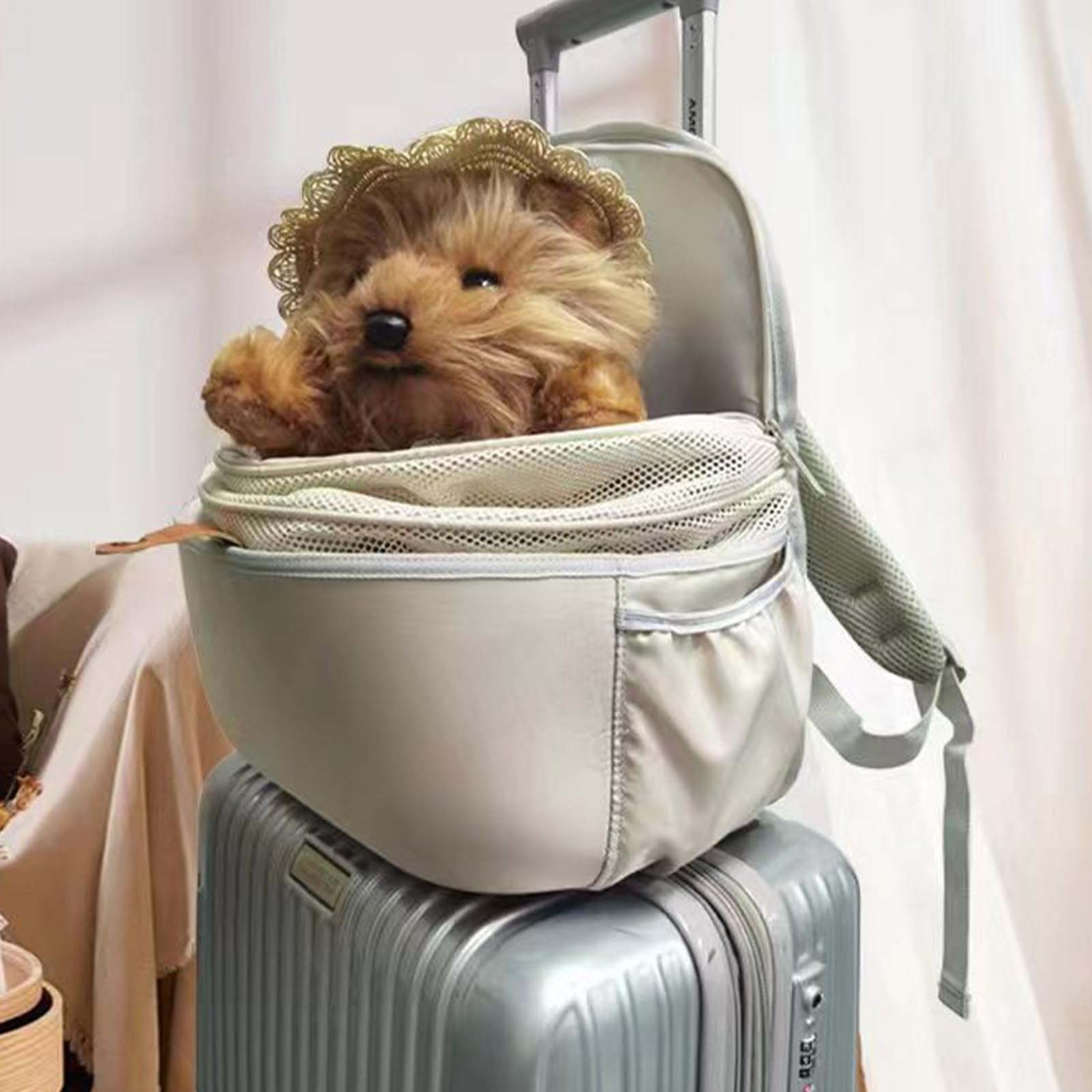 Pet Carrier Bag - Bolsa de transporte plegable ligera con ventana de malla y cojín suave | Ideal para actividades de senderismo y viajes cortos diarios con Ha