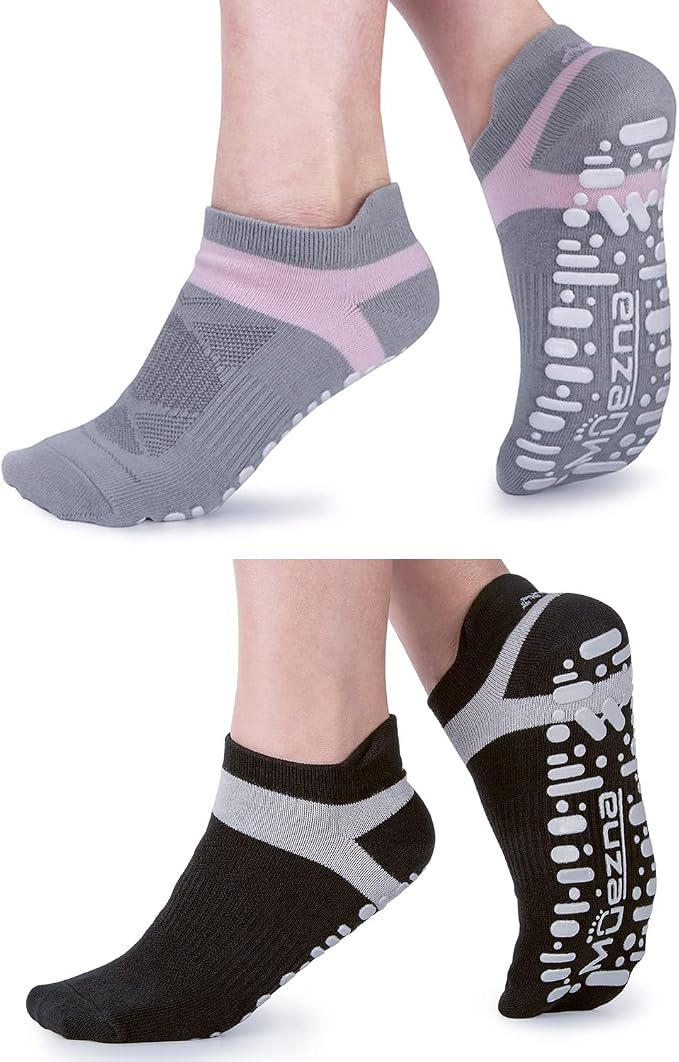 Muezna Pilates Socks Grippy Socks Woman Non Slip Grip Yoga Socks with Grips