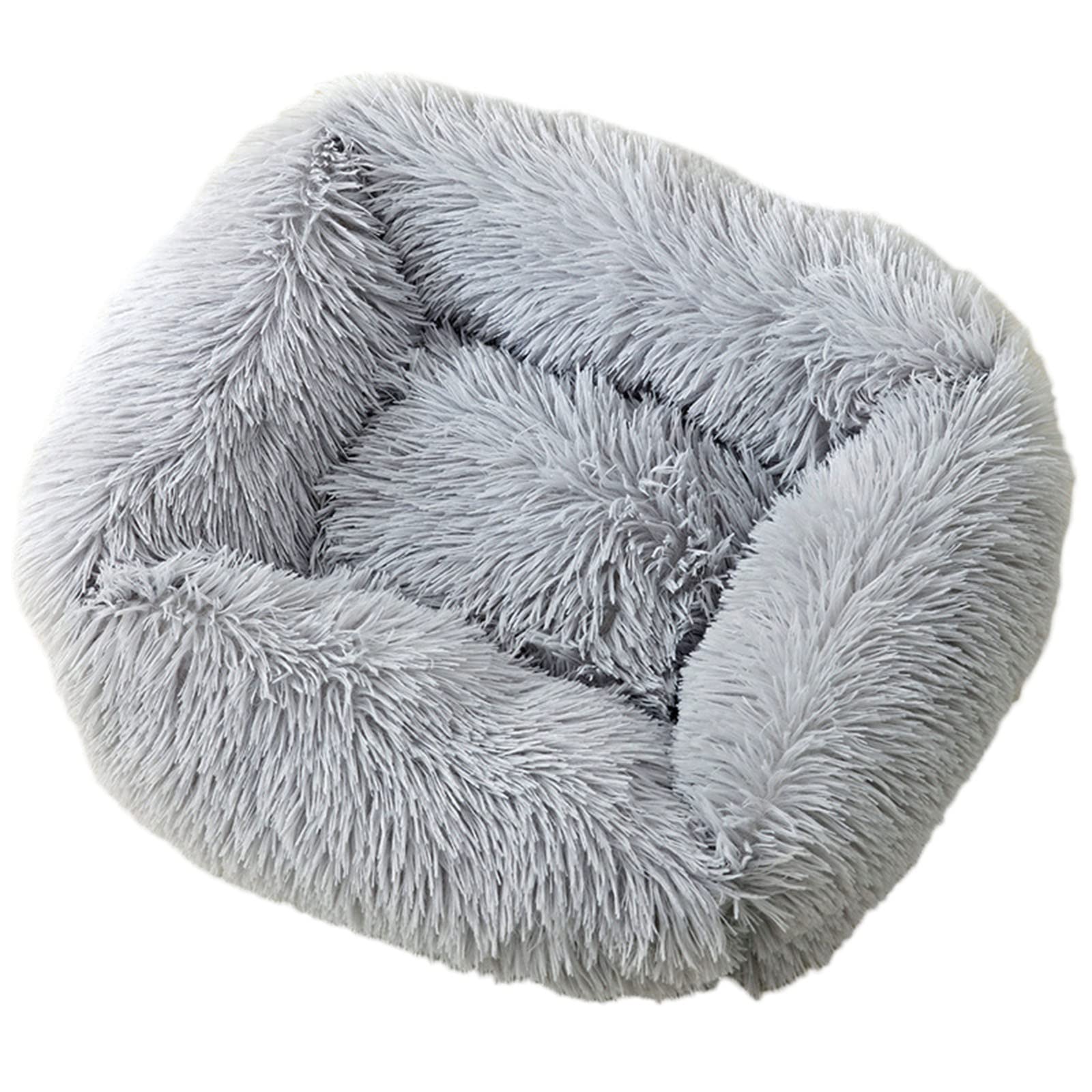 Zoomlie calming dog bed large washable cuddler bed fluffy plush warm comfy pet bed rectangular cat bed soft deep sleep dog bed for small medium large dogs cats (XXL(110 * 90 * 18cm),Light Grey)