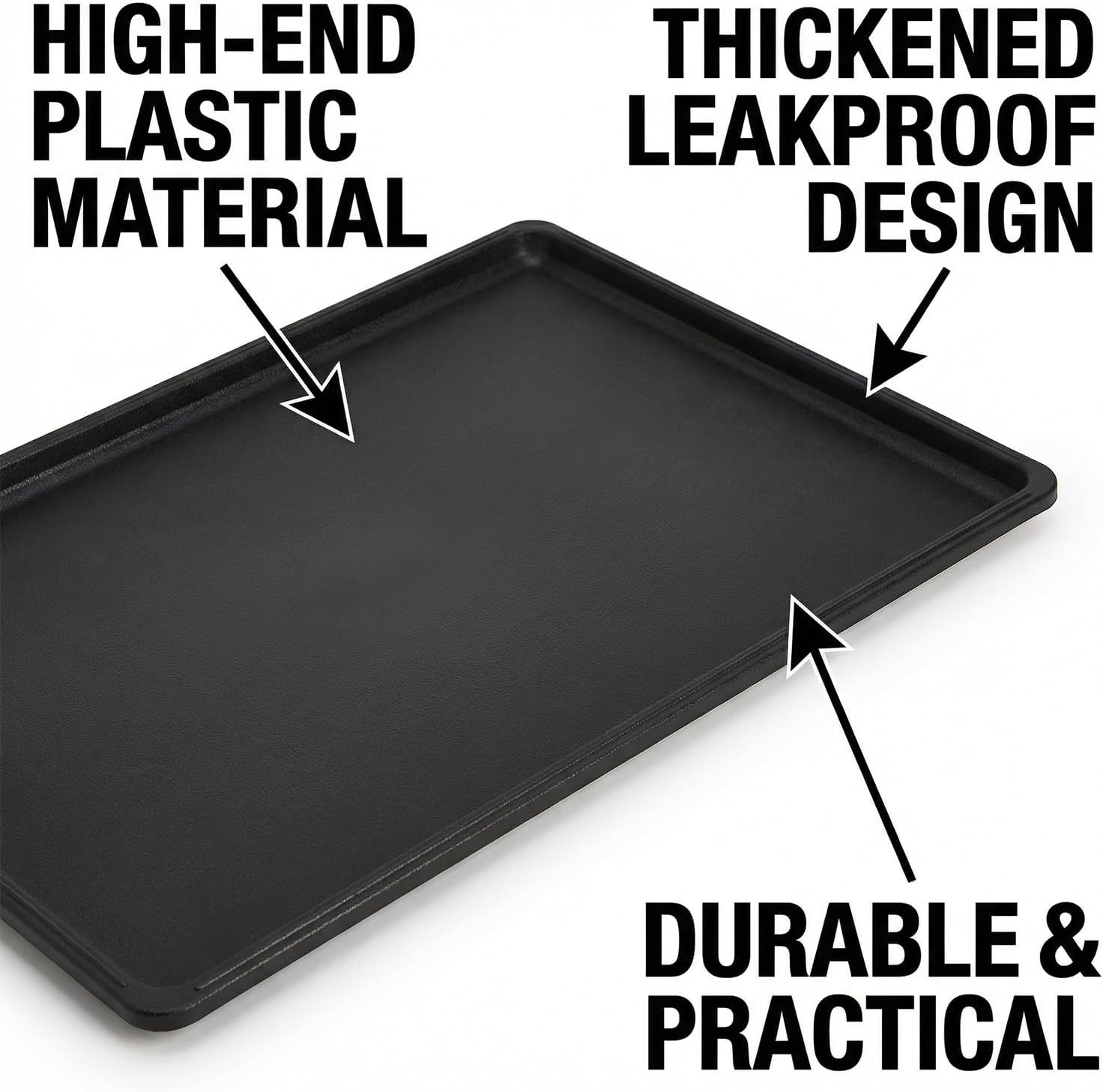 Replacement Tray for Dog Crate Pans Small Plastic Bottom Pan for Pet Kennel Crate Liner Trays for Dogs 24 Inch Black
