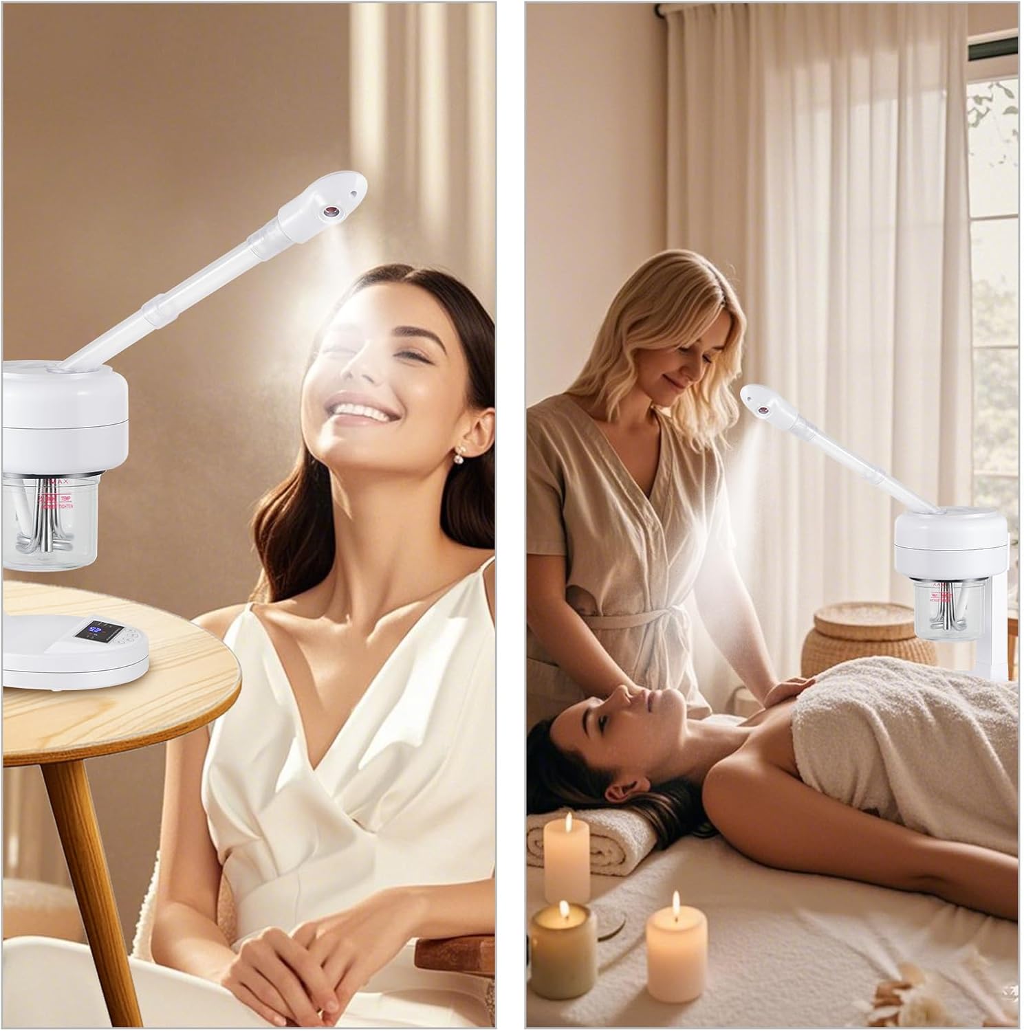 Nano Ionic Facial Steamer, Portable Face Steamer with LCD Screen, Extendable 360° Rotating Arm, Rotatable Nozzle, Hot Mist Function for Personal Care at Home or Salon - Image 6