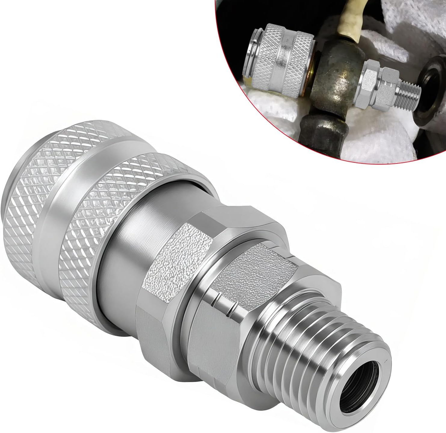 Fuel System Coupler Fitting Tool, Compatible with Detroit Diesel S60, Cummins, Caterpillar, MBE900 and MBE4000 Engines, Replacement for OTC 5869-1 J-47912-QC