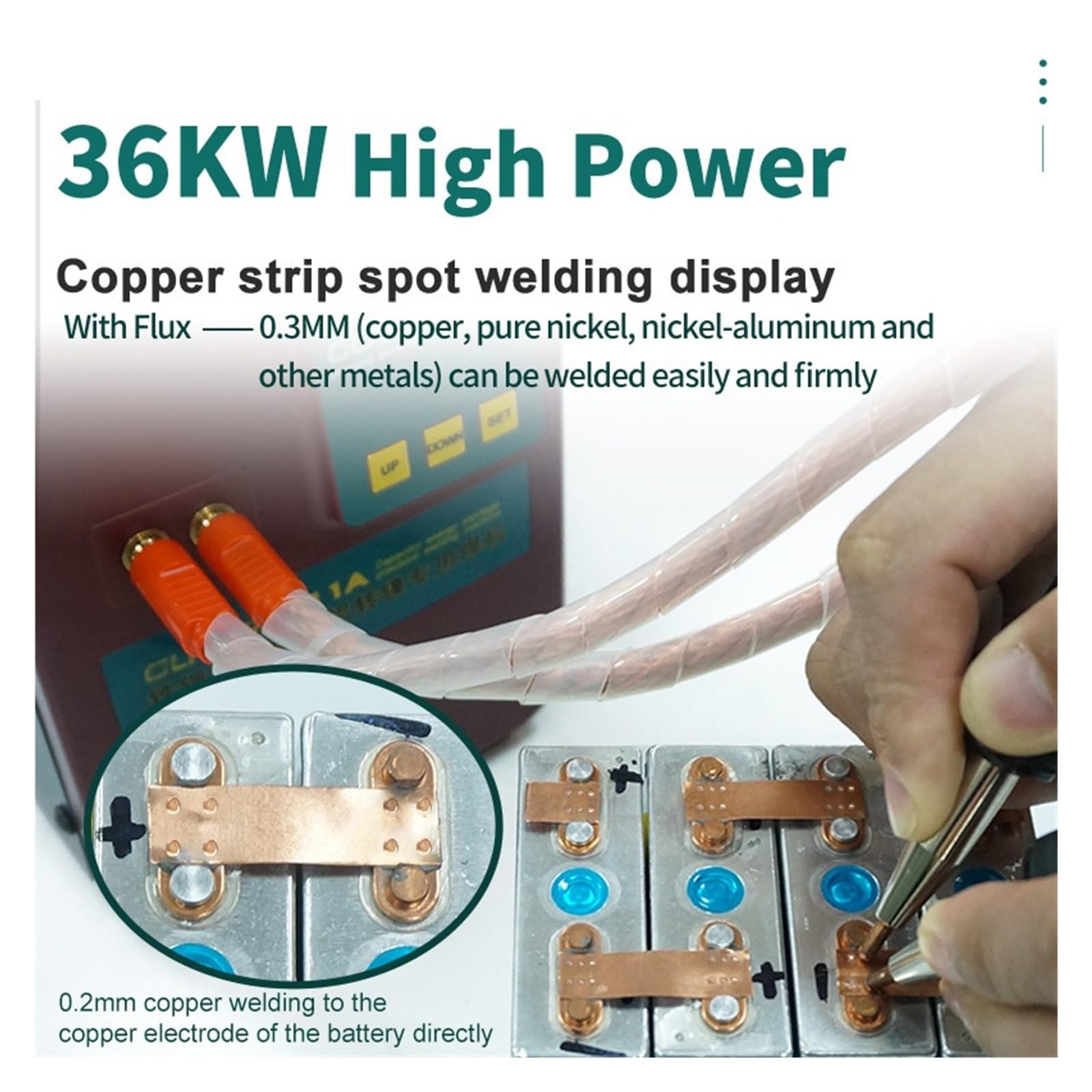 Zgrzewarka Punktowa Impulsowa Do Akumulatora Litowego Ze Zdalnym Lutowaniem 75A Pen Sprzęt Miedziany Wysoka Wydajność I OszczęDność Energii(811A 36kw Welder)