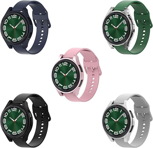 Miniatura 2 de Simpeak Paquete de 5 carcasas rígidas de policarbonato compatibles con Samsung Galaxy Watch 6 Classic de 1.772 pulgadas 2023, funda protectora