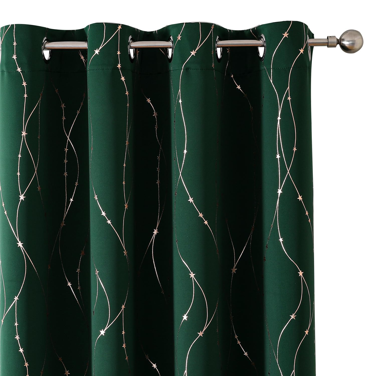 SMILE WEAVER Green Christmas Blackout Curtains for Living Room 84 Inch Long 2 Panels,Room Darkening Curtain-Printed Design Light Blocking Thermal