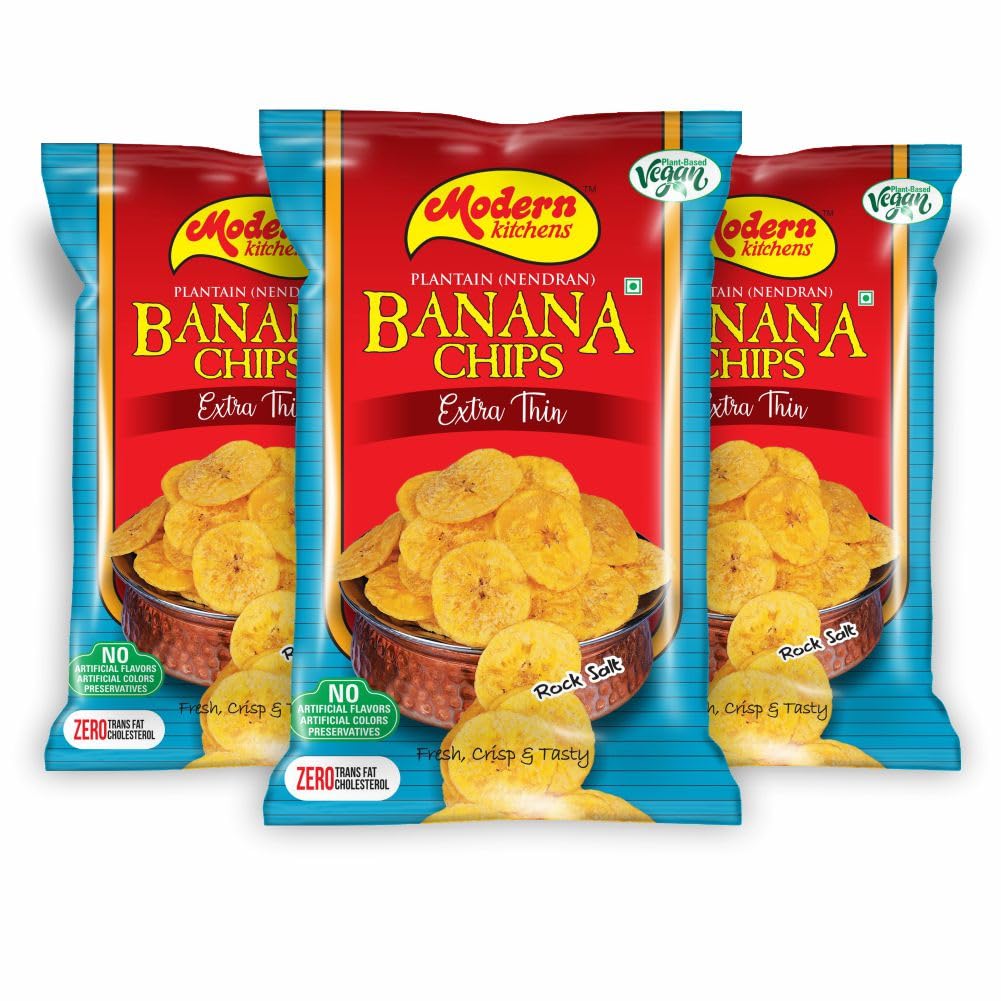 Modern Kitchens Kerala Classic Salted Banana Chips | 100% Vegan | Healthy, Crispy & Tasty Chips Combo | No Preservatives & No Artificial Flavour & Colour - 480gm (Pack Of 3) (B0C52W6YTZ) Amazon Price History, Amazon Price Tracker