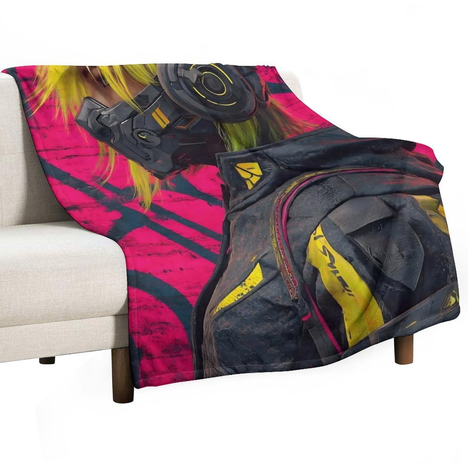 Yhgsreuoh White-Style Neon Shadow (4) Flannel Blankets Fleece Soft Throw Lightweight Plush Gifts For Couch, Bed, Cozy Sofa Plush, Chair, Lovers 100X130cm(40X50in)
