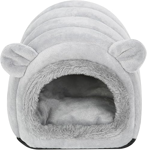 Miniatura 3 de Hedgehog Bed Cave Nest Hideout, hámster, conejillos de indias, animales pequeños, suministros de jaulas, cálido hogar, gris