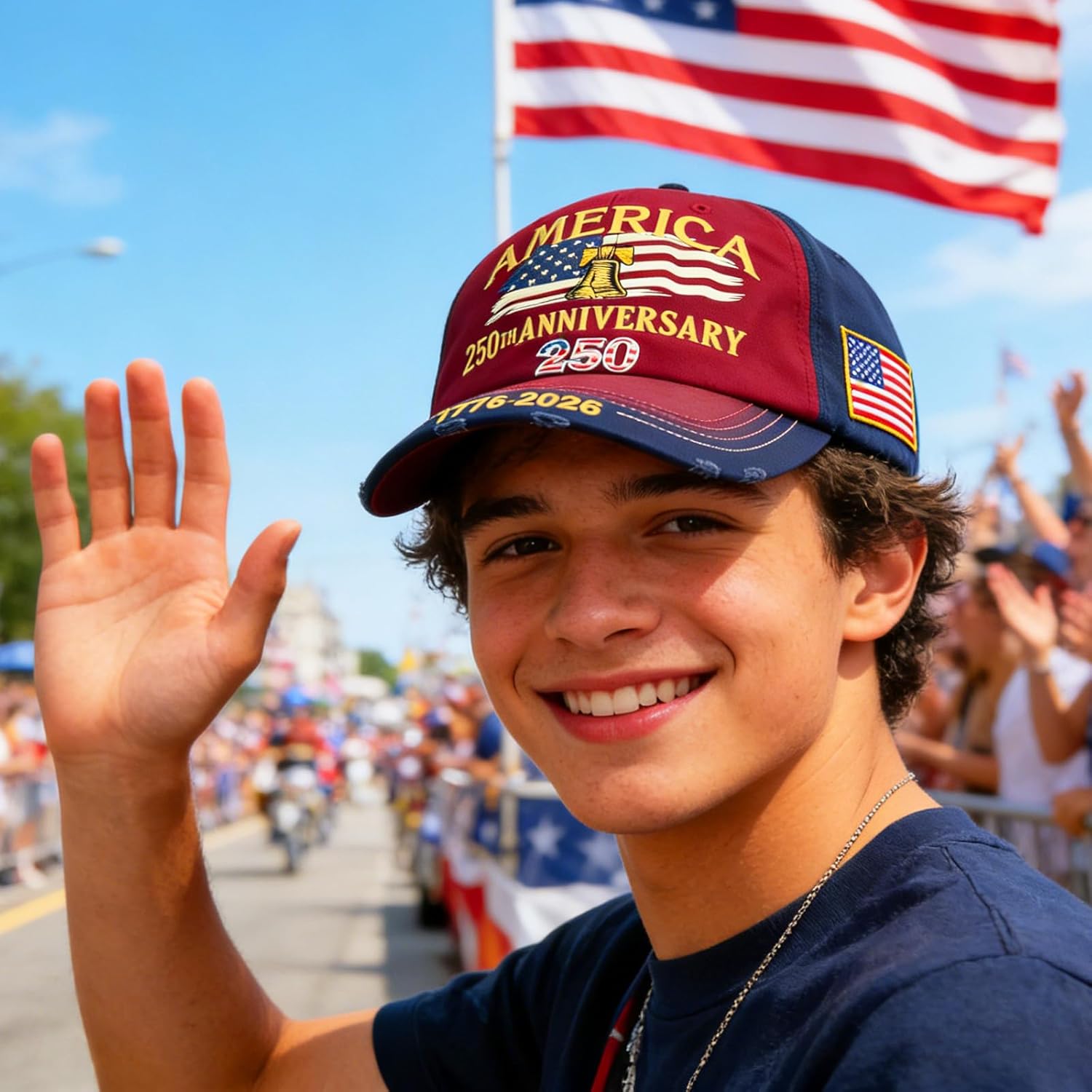 U.S.A 250th Anniversary Embroidered Baseball Cap Adjustable 1776-2026 Anniversary Birthday Retro Patriots Hat for Men Women - Image 3